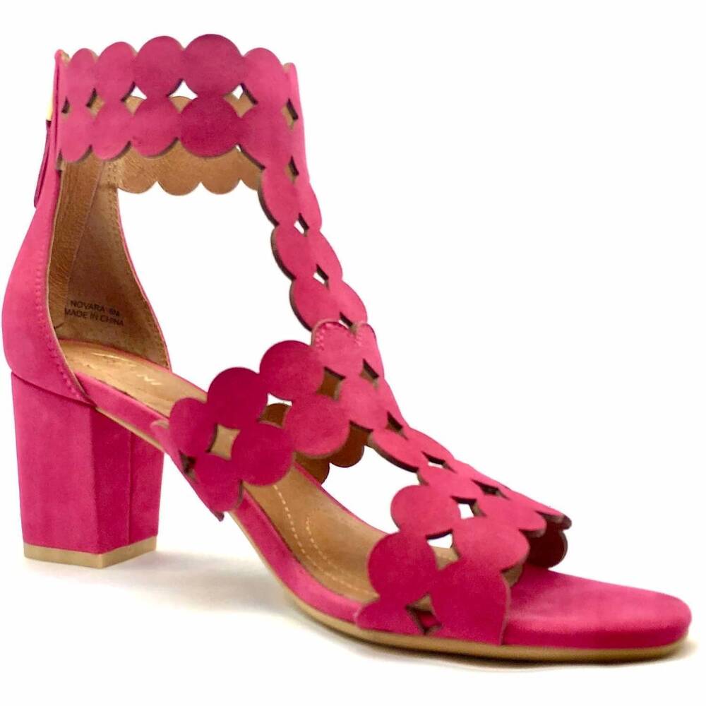 NEW SUDINI women's novara suede sandals in fuchsia